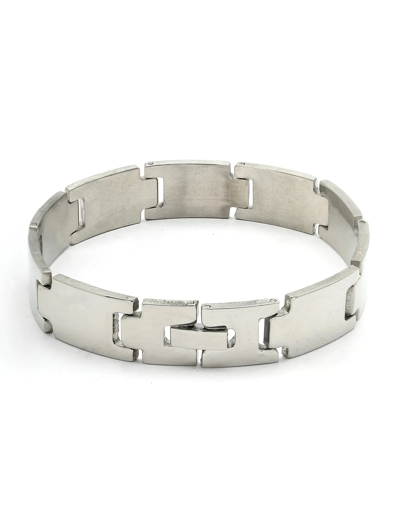 Bohey by KARATCART Silver Plated Link Bracelet for Men