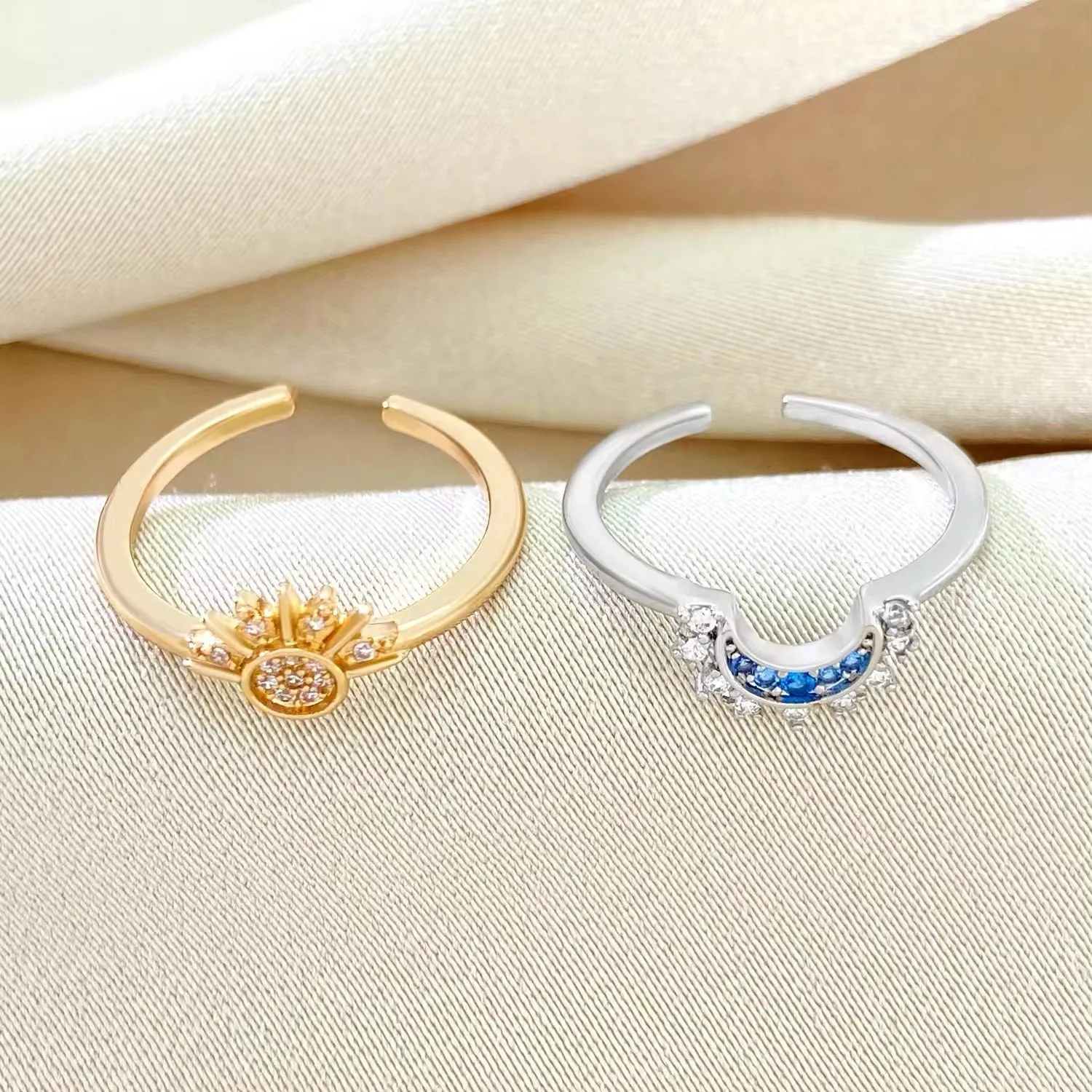 Boho Shiny Sun Moon Adjustment Rings
