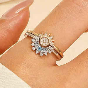 Boho Shiny Sun Moon Adjustment Rings