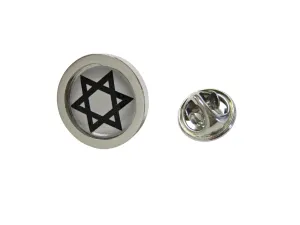 Bordered Religious Star of David Pendant Lapel Pin