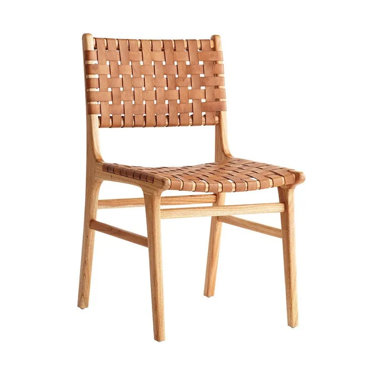 BRAIDED LEATHER DINNING CHAIR