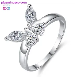 Butterfly Shining Crystal Zircon Ring for Women Princess
