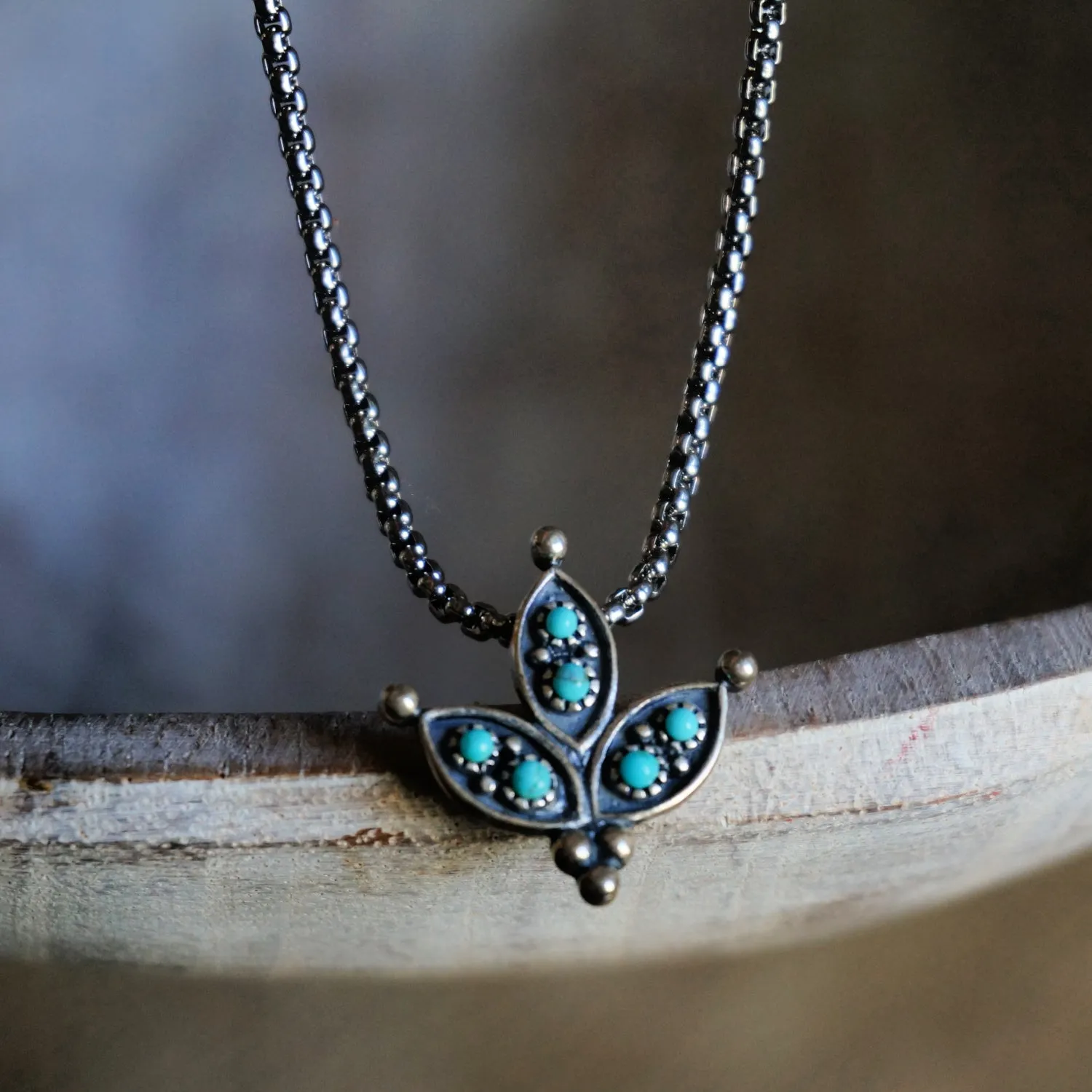 Cactus Flower Turquoise Necklace