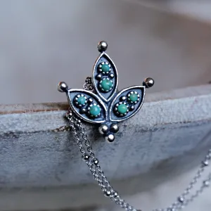 Cactus Flower Turquoise Necklace