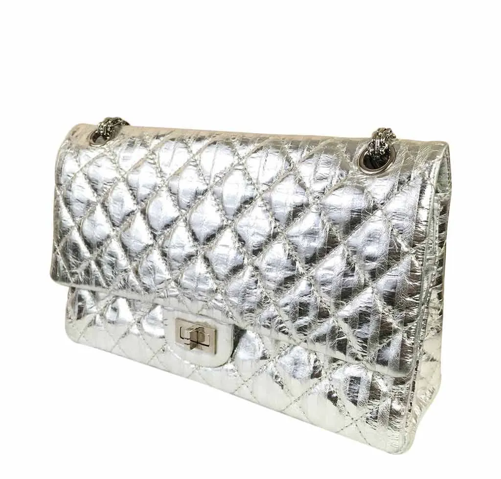 Chanel Silver Mirror 225 Flap Bag - Limited Edition