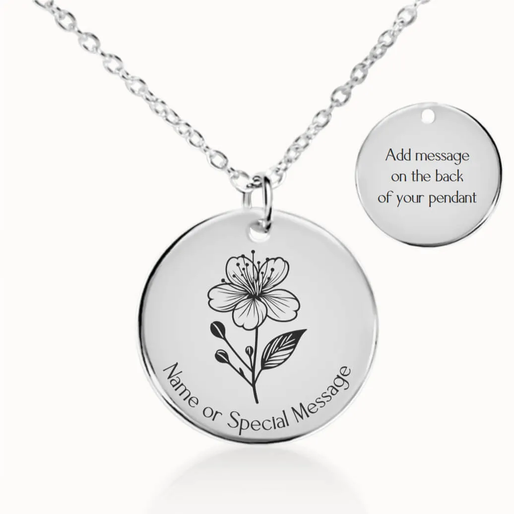 Cherry Blossom Birth Flower Necklace