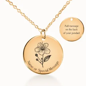 Cherry Blossom Birth Flower Necklace