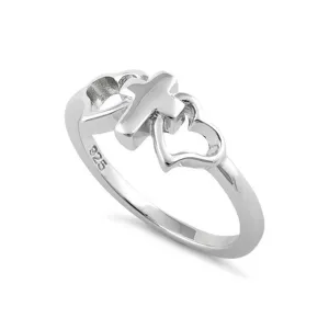 Christian Cross Heart Ring