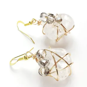 Clear quartz crystal drop earrings~ one of a kind crystal jewelry