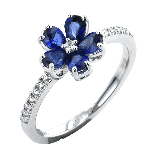 Color Ring in 18k Gold with Diamonds