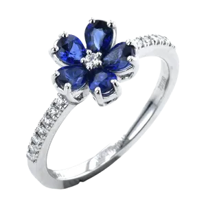 Color Ring in 18k Gold with Diamonds