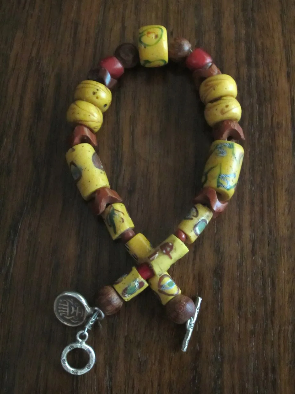 Colorful Antique African Trade Bead Bracelet