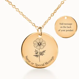 Cosmos Birth Flower Necklace