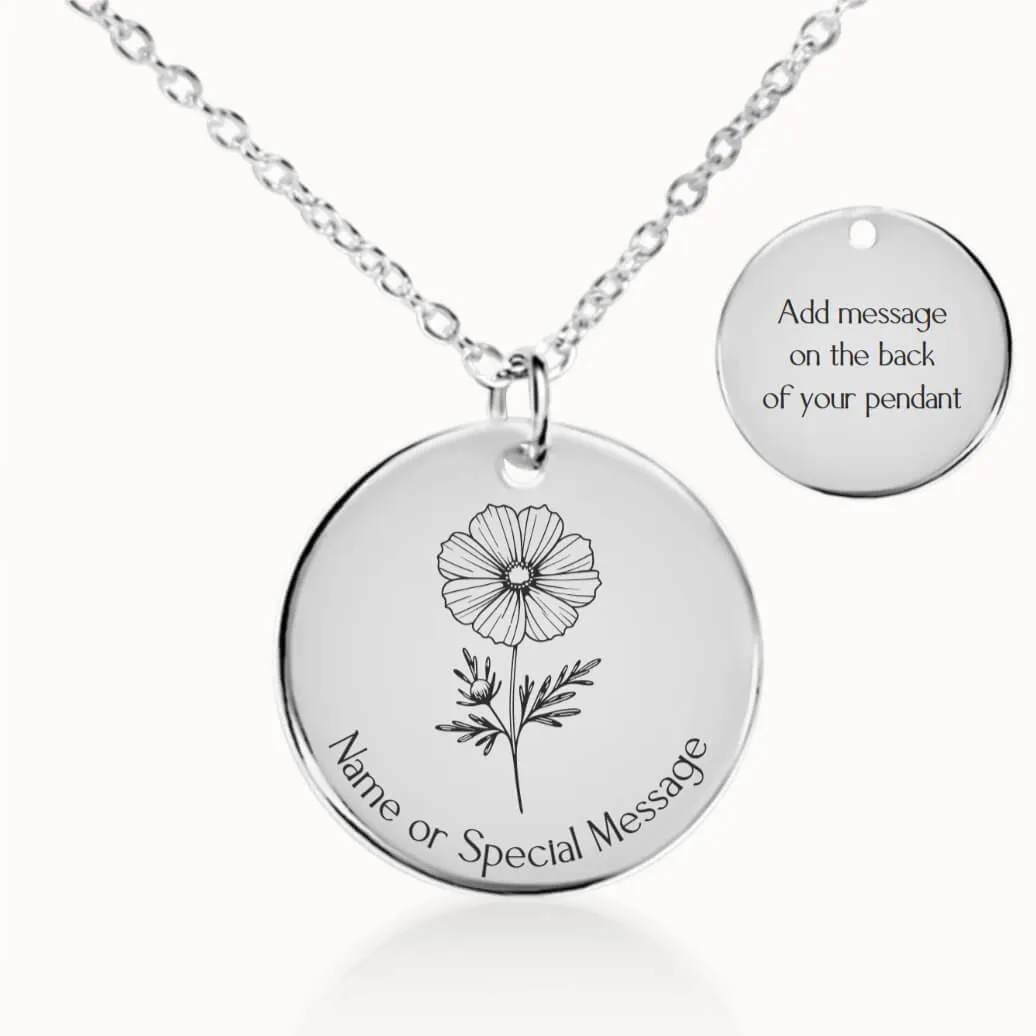 Cosmos Birth Flower Necklace