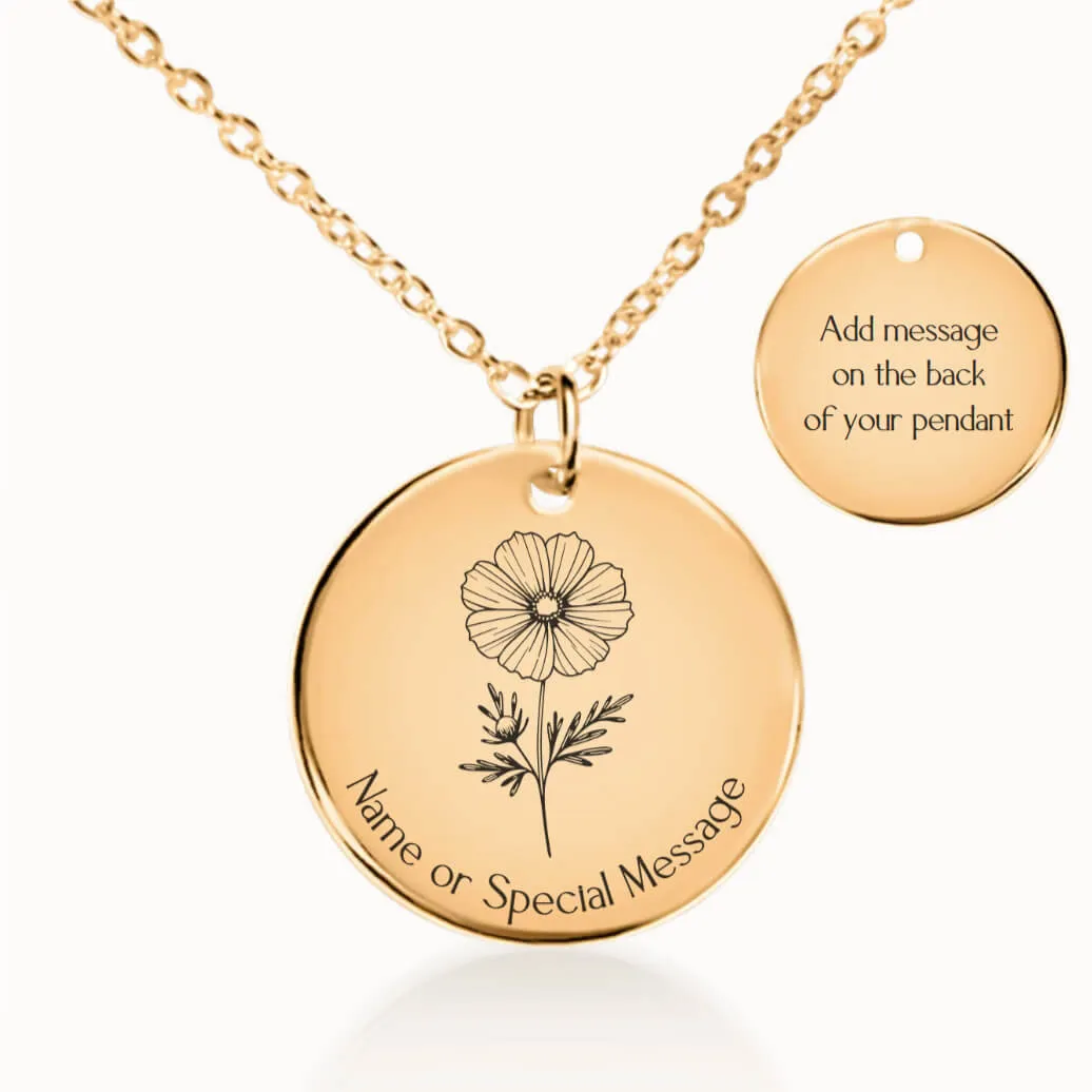 Cosmos Birth Flower Necklace