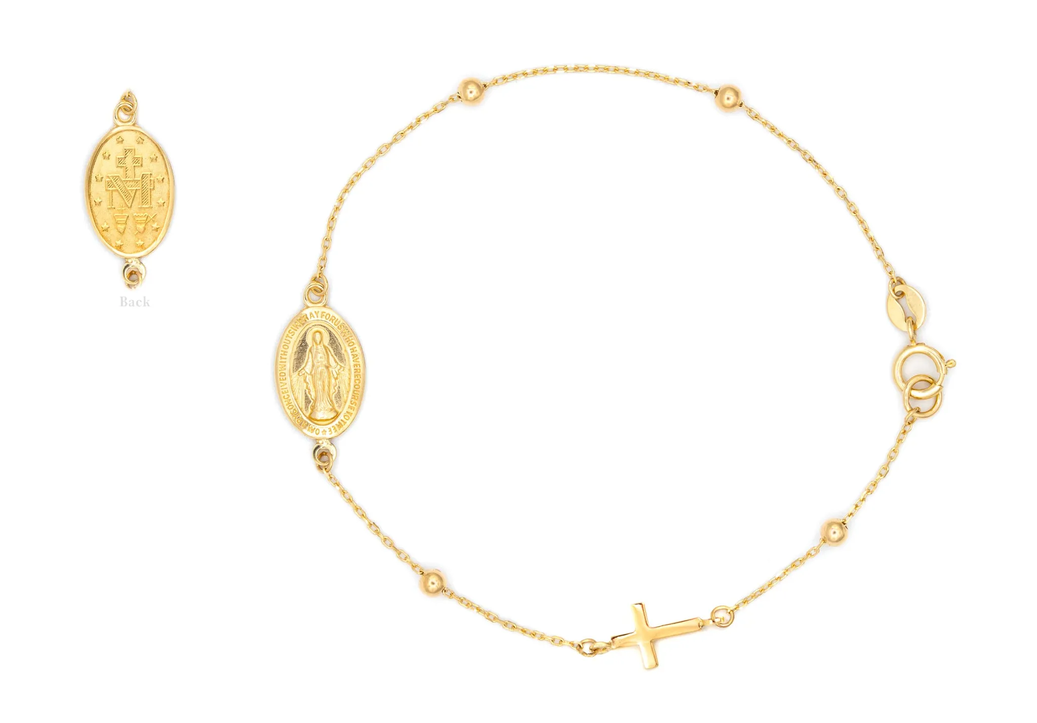 Cross and Miraculous Medal Bracelet