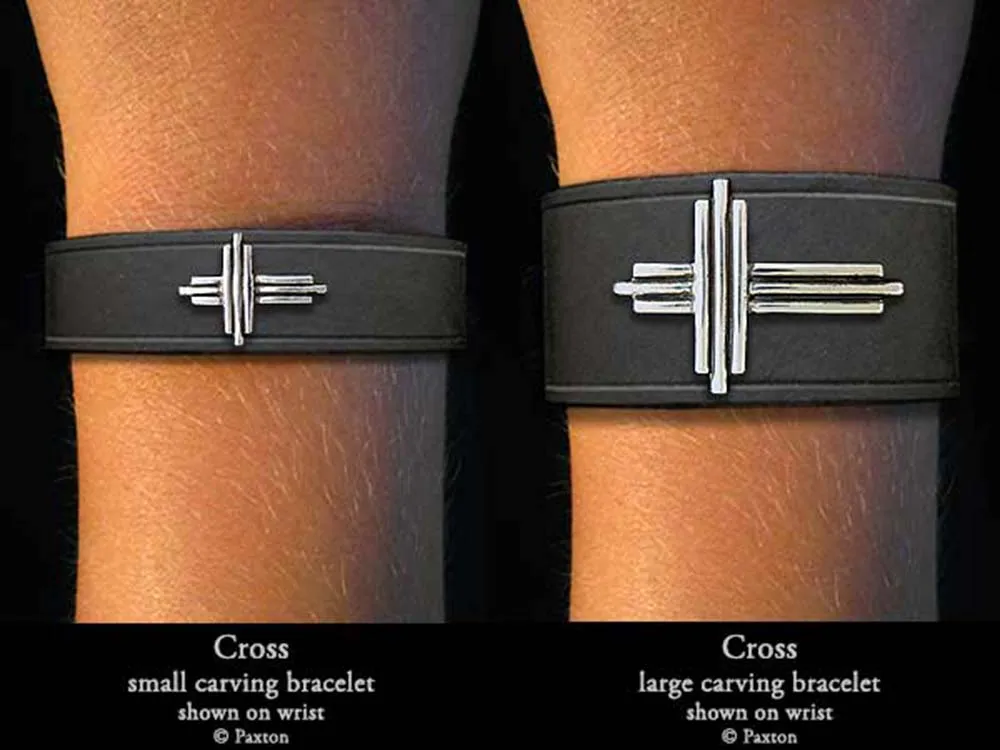 Cross Bracelet Sterling Silver on Genuine Leather