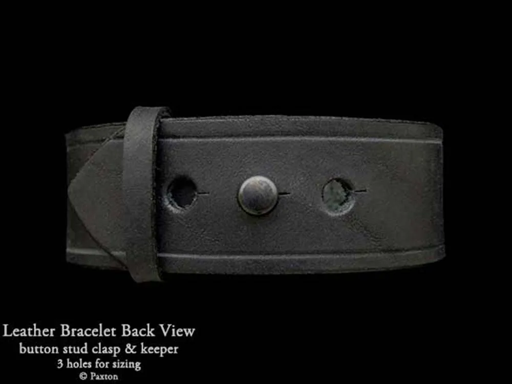 Cross Bracelet Sterling Silver on Genuine Leather
