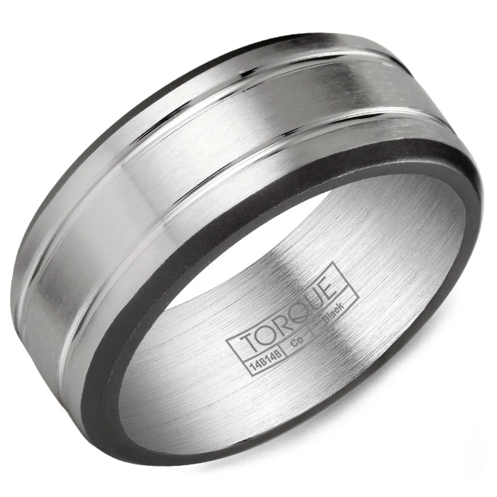 Crown Ring Black and White Cobalt Wedding Band