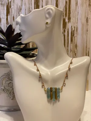 Crystal and hematite necklace