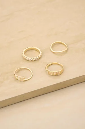 Crystal Lovers 18k Gold Plated Ring Set