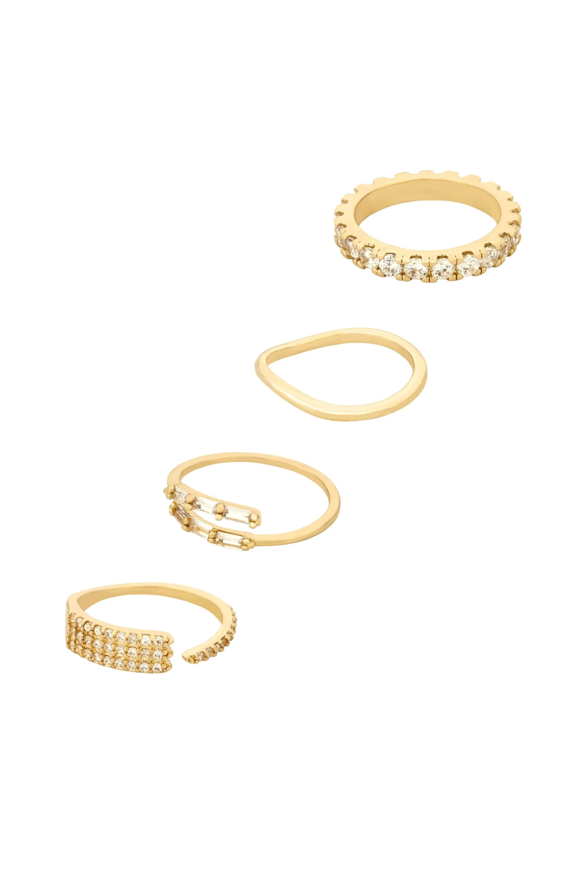 Crystal Lovers 18k Gold Plated Ring Set