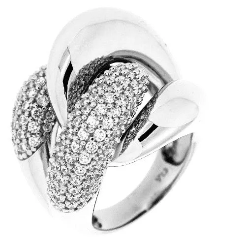Curb Chain Pave' CZ Ring