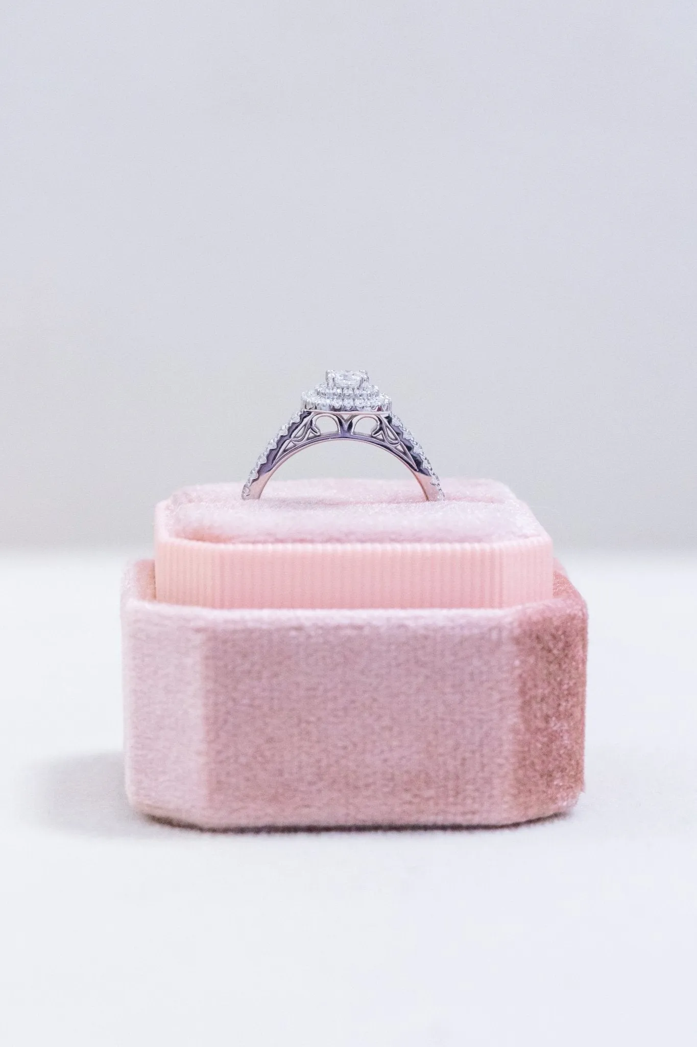Cushion Cut Double Halo Moissanite Engagement Ring