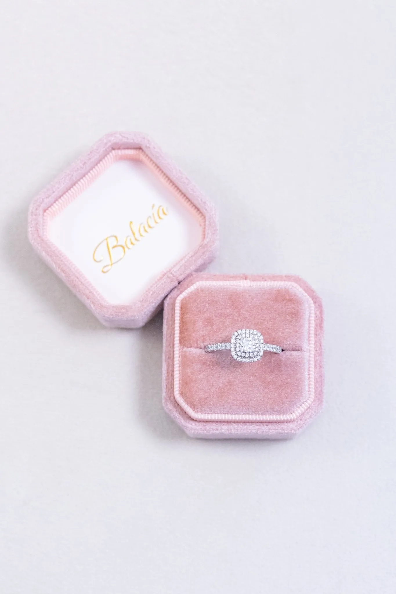 Cushion Cut Double Halo Moissanite Engagement Ring