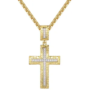Custom Nugget Design Religious Cross Pendant Chain