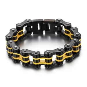 Cycolinks Black Yellow Bike Chain Bracelet