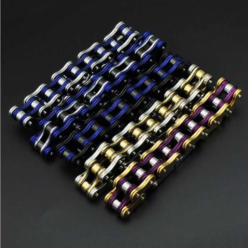 Cycolinks Blue, Silver & Black Bike Chain Bracelet