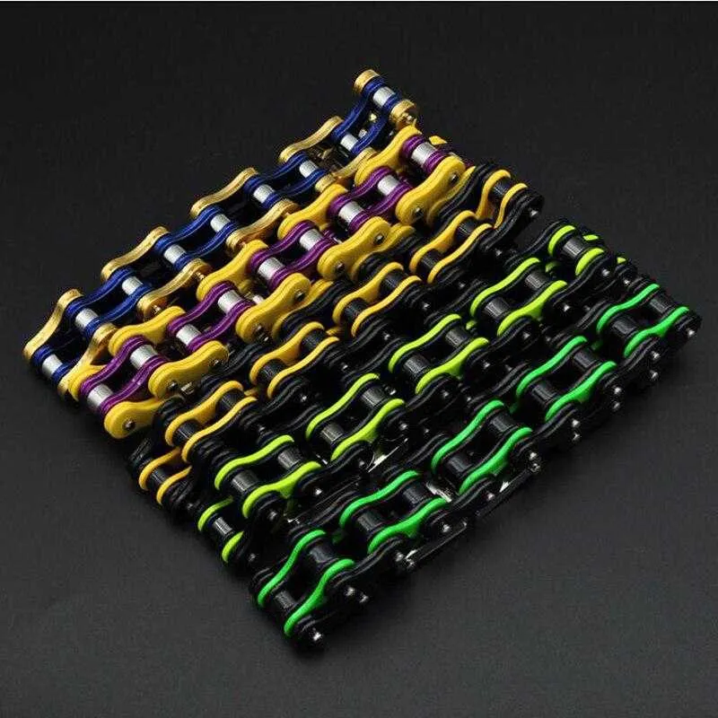 Cycolinks Yellow Purple Bike Chain Bracelet