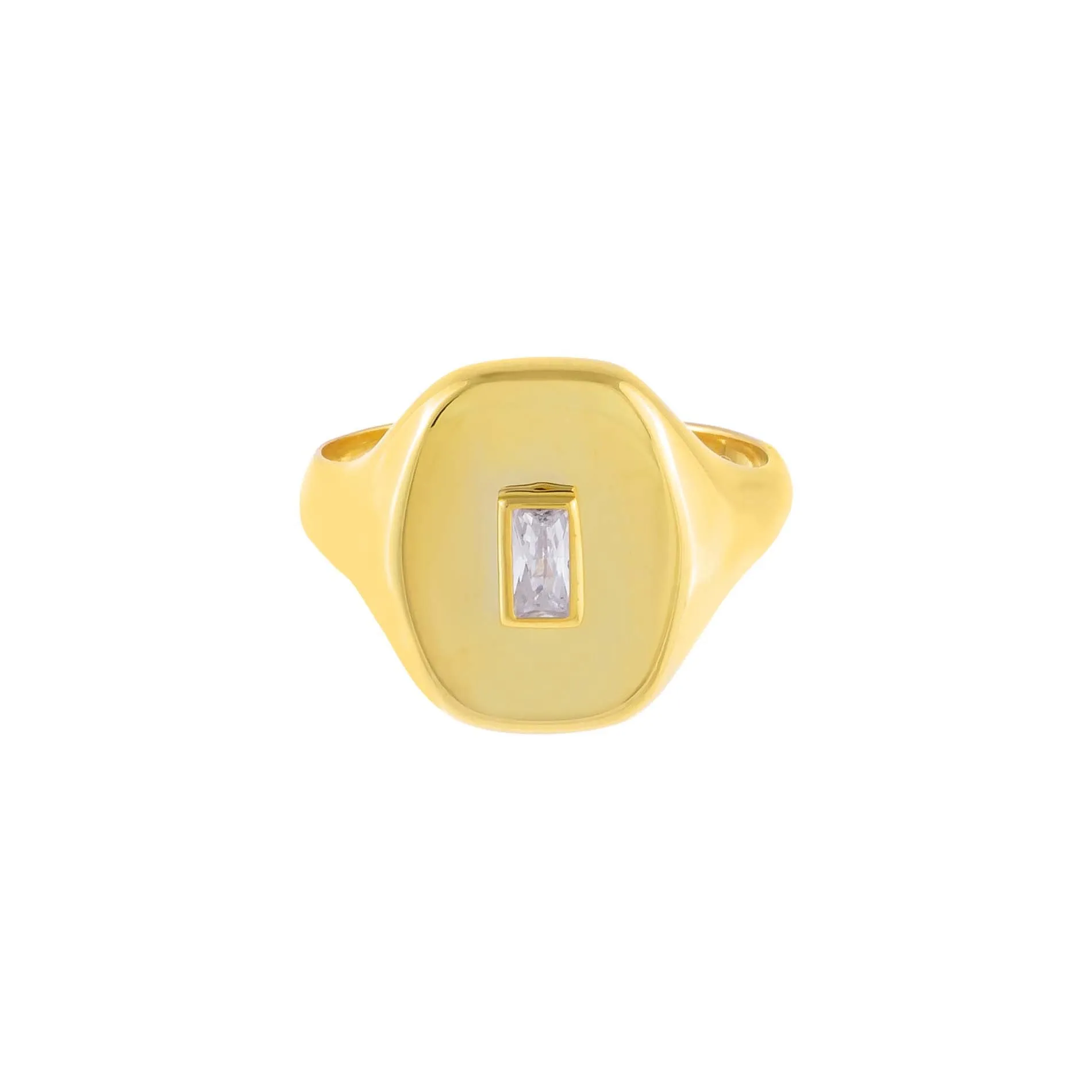 CZ Baguette Signet Ring