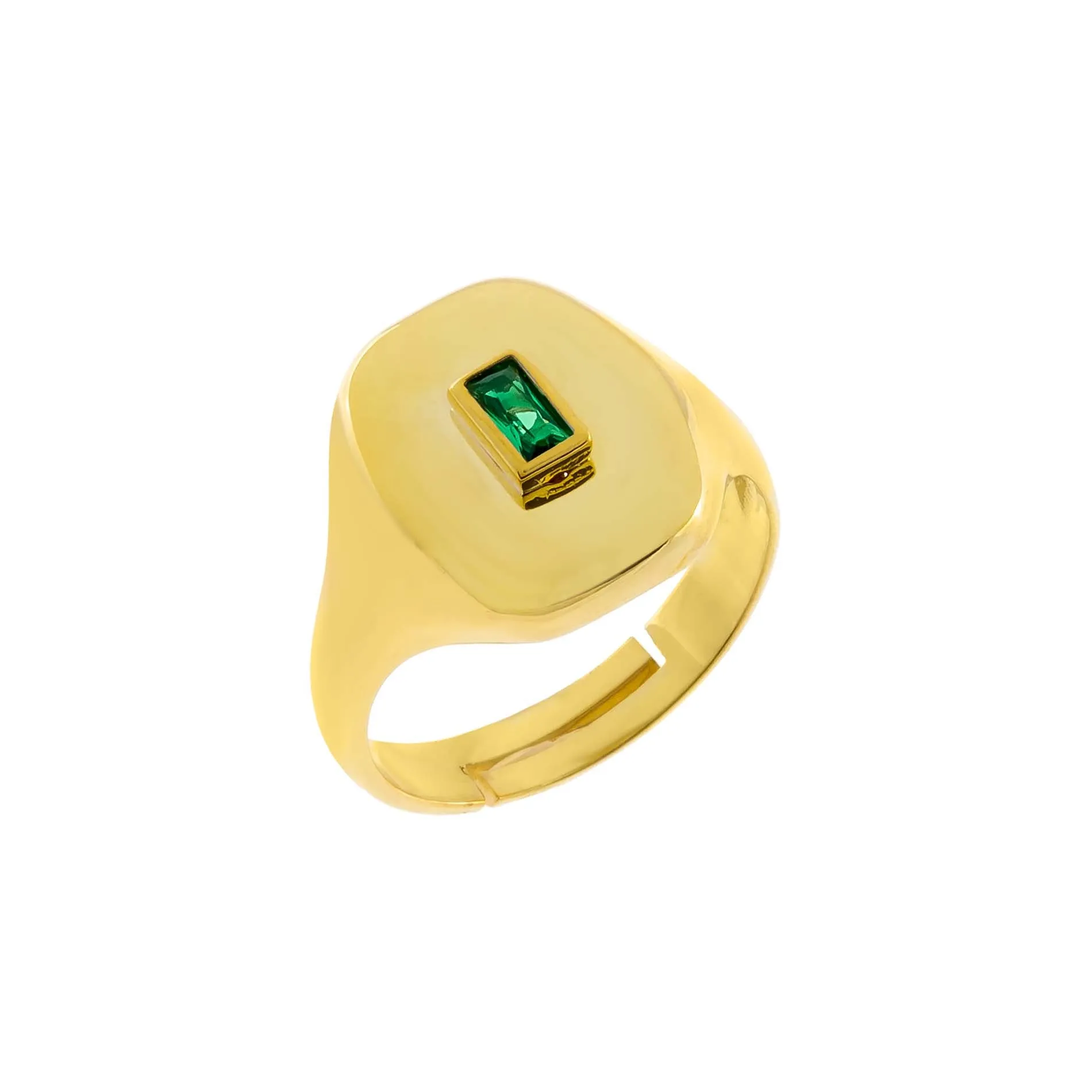 CZ Baguette Signet Ring