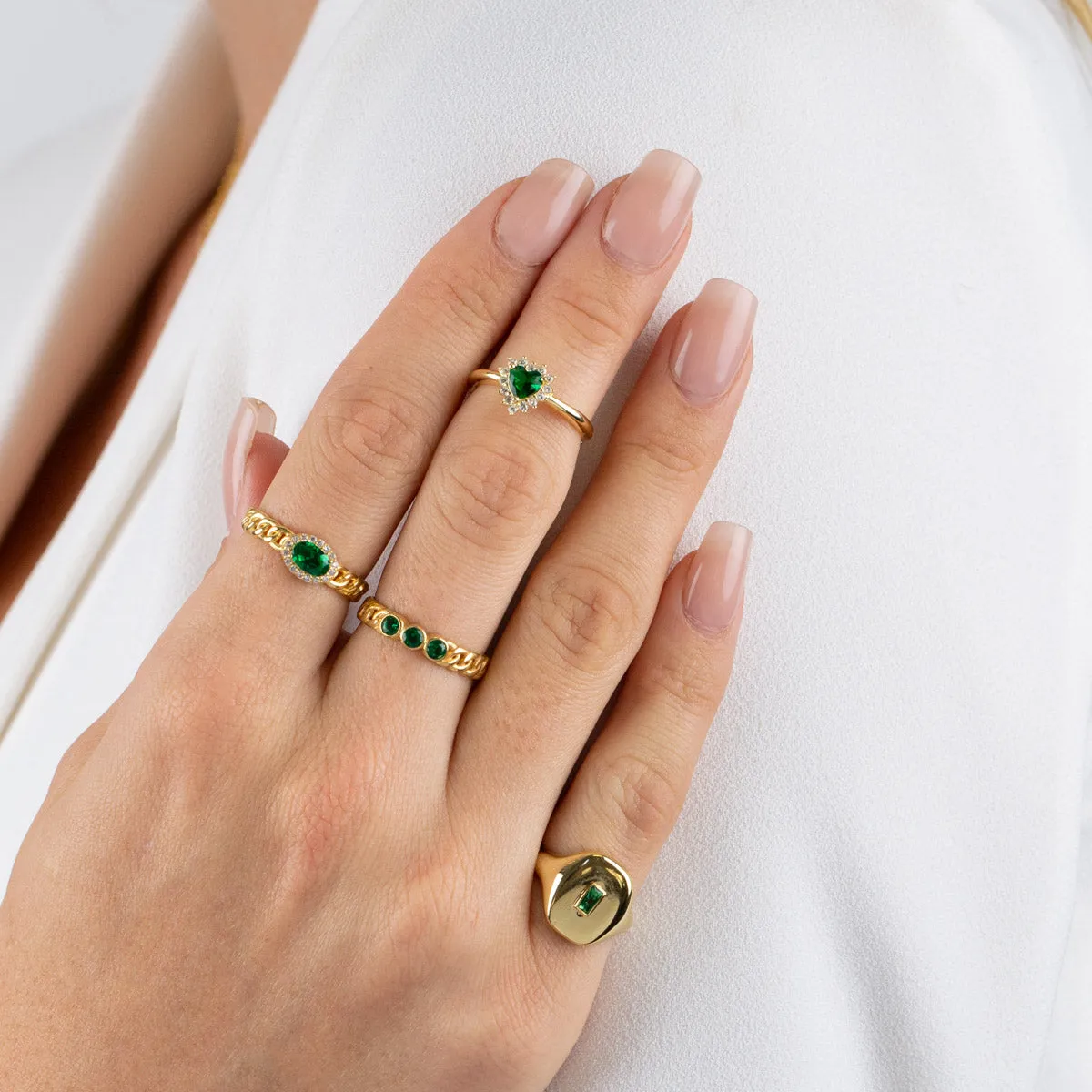 CZ Baguette Signet Ring