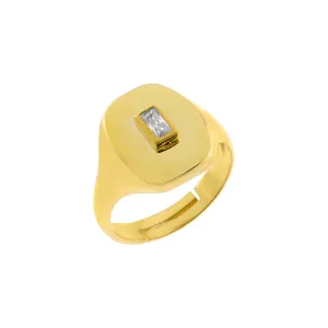CZ Baguette Signet Ring