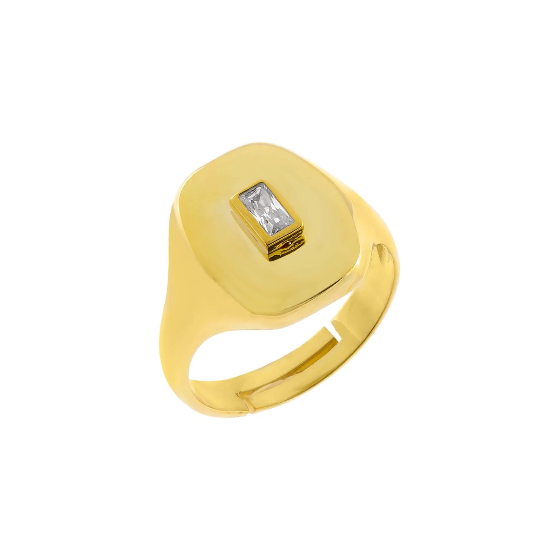 CZ Baguette Signet Ring