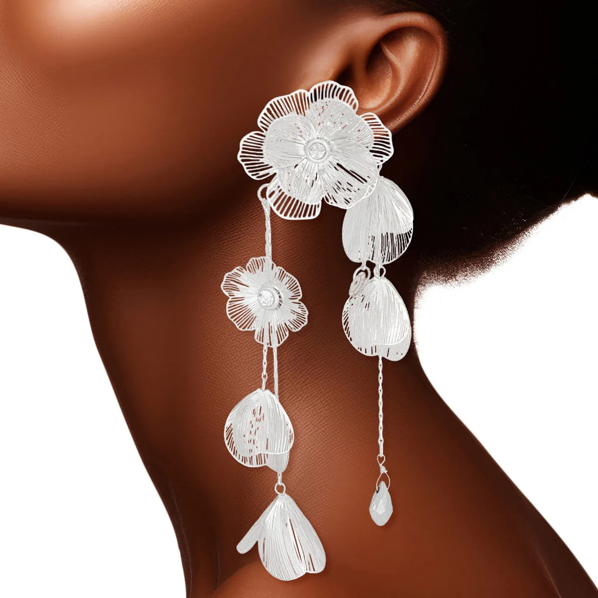 Dangle Silver Cascade Earrings