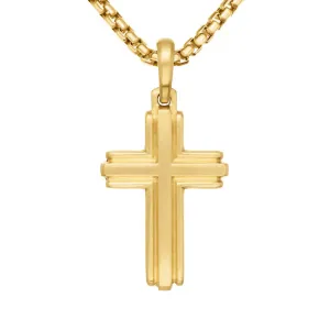 David Yurman Deco Cross Pendant in 18K Yellow Gold, 34mm