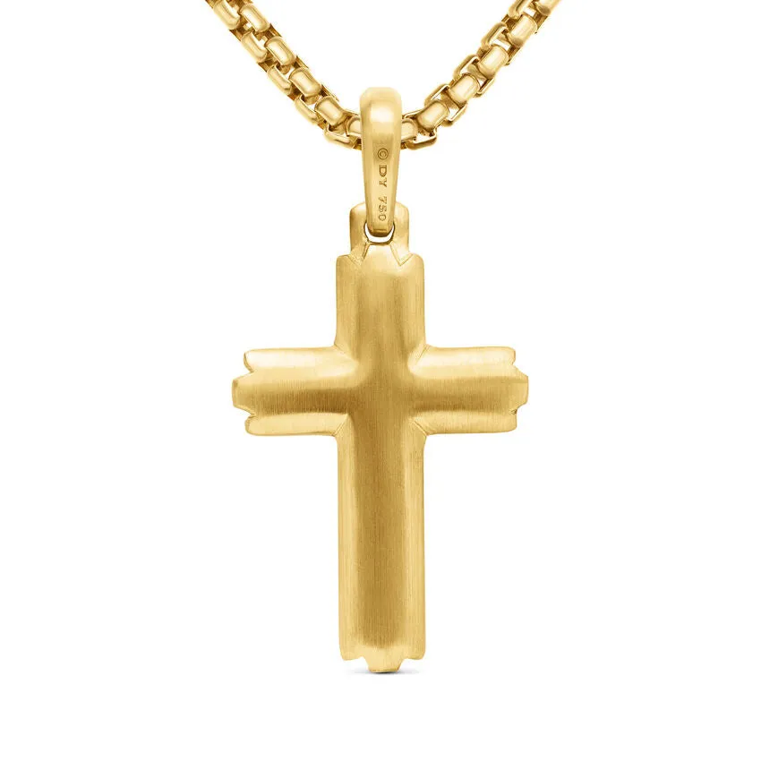 David Yurman Deco Cross Pendant in 18K Yellow Gold, 34mm