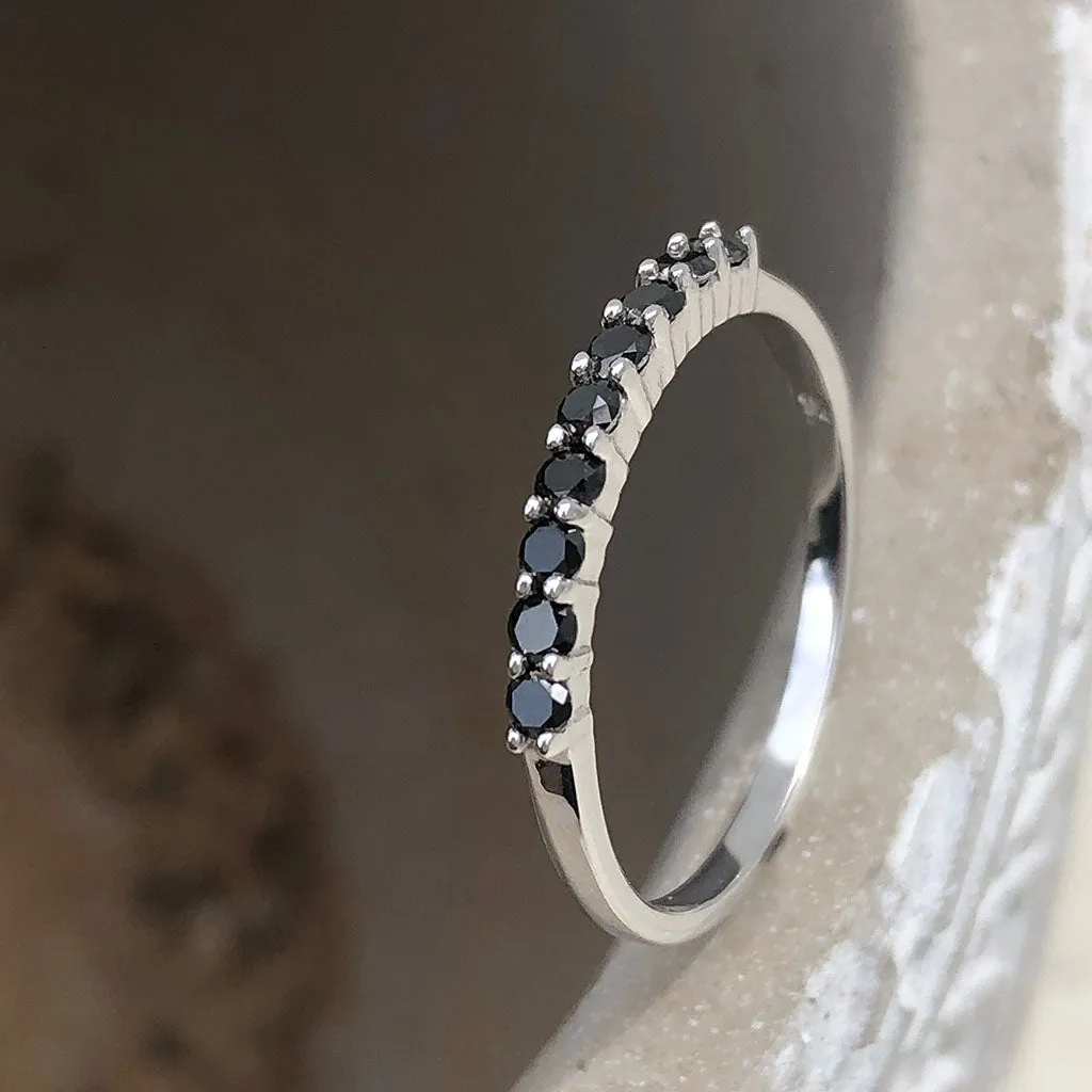 Delicate Black Diamond Stacking Ring