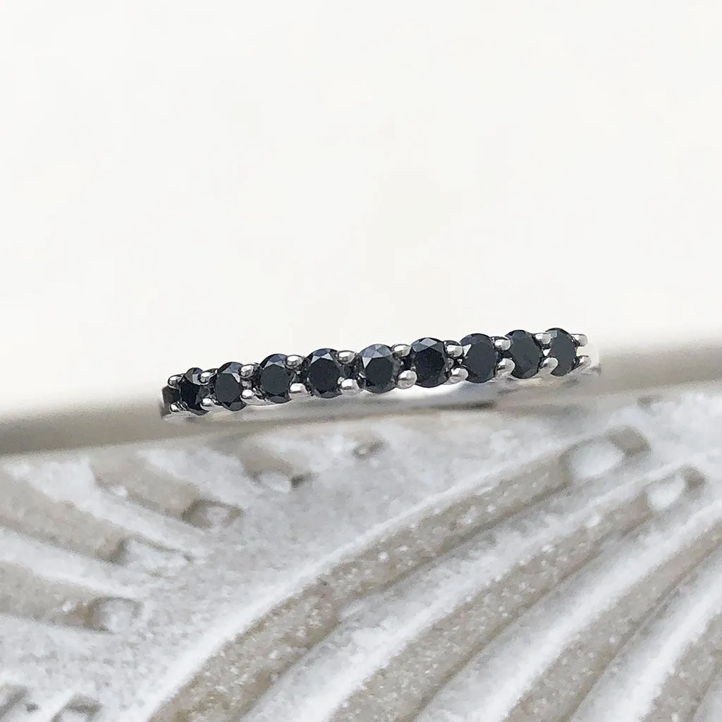 Delicate Black Diamond Stacking Ring