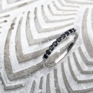 Delicate Black Diamond Stacking Ring