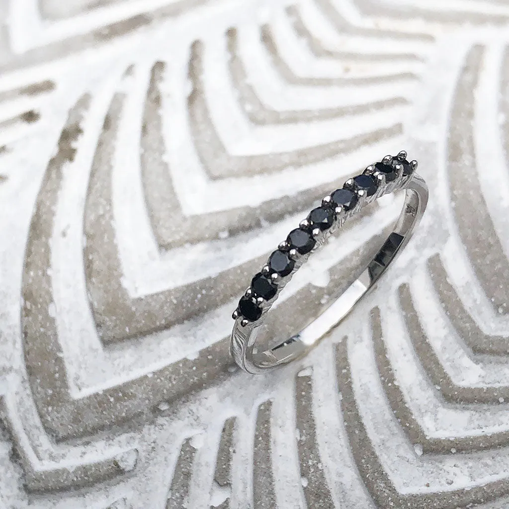 Delicate Black Diamond Stacking Ring