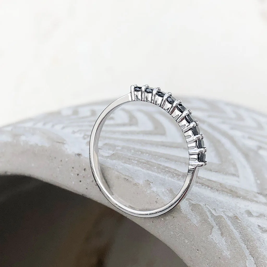 Delicate Black Diamond Stacking Ring