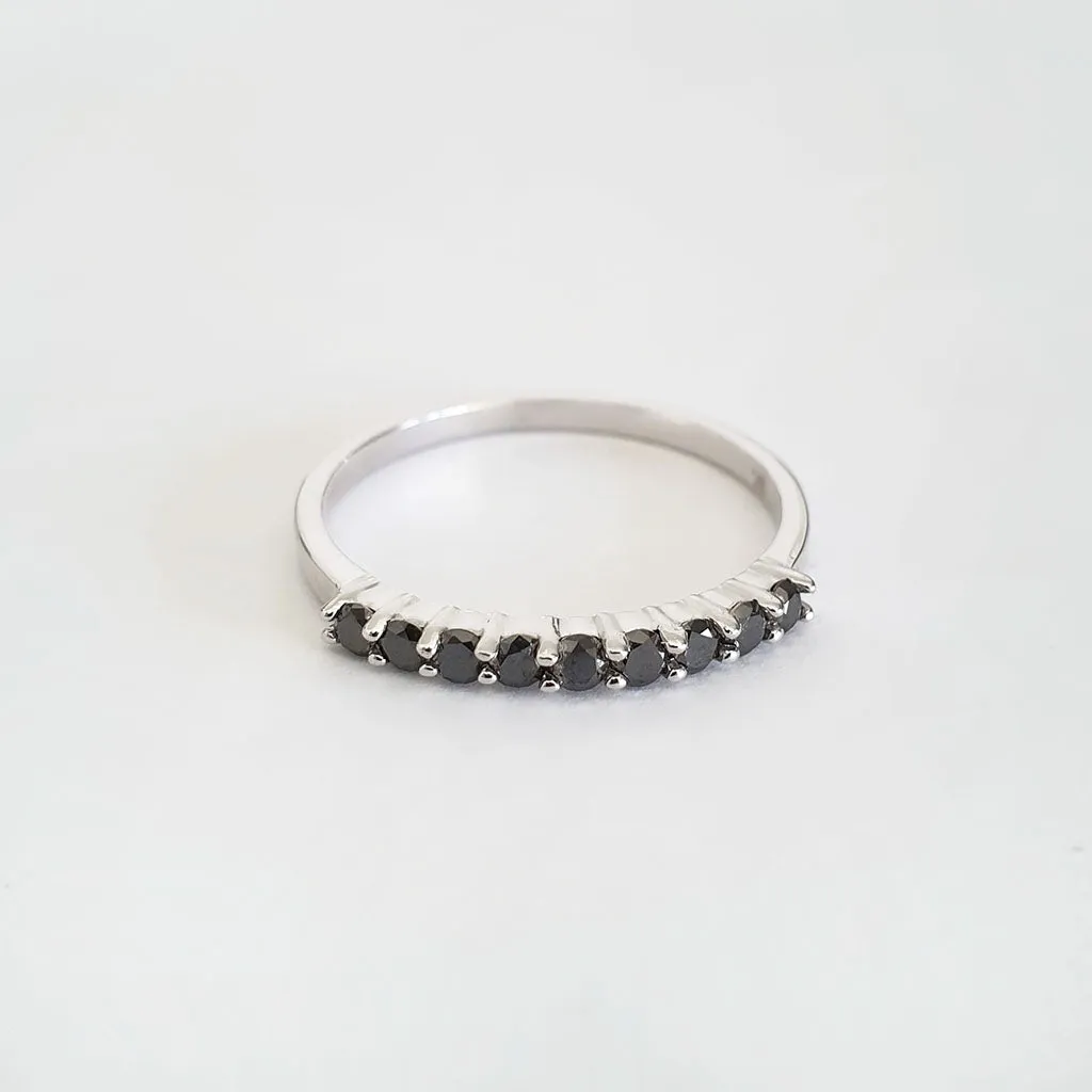 Delicate Black Diamond Stacking Ring