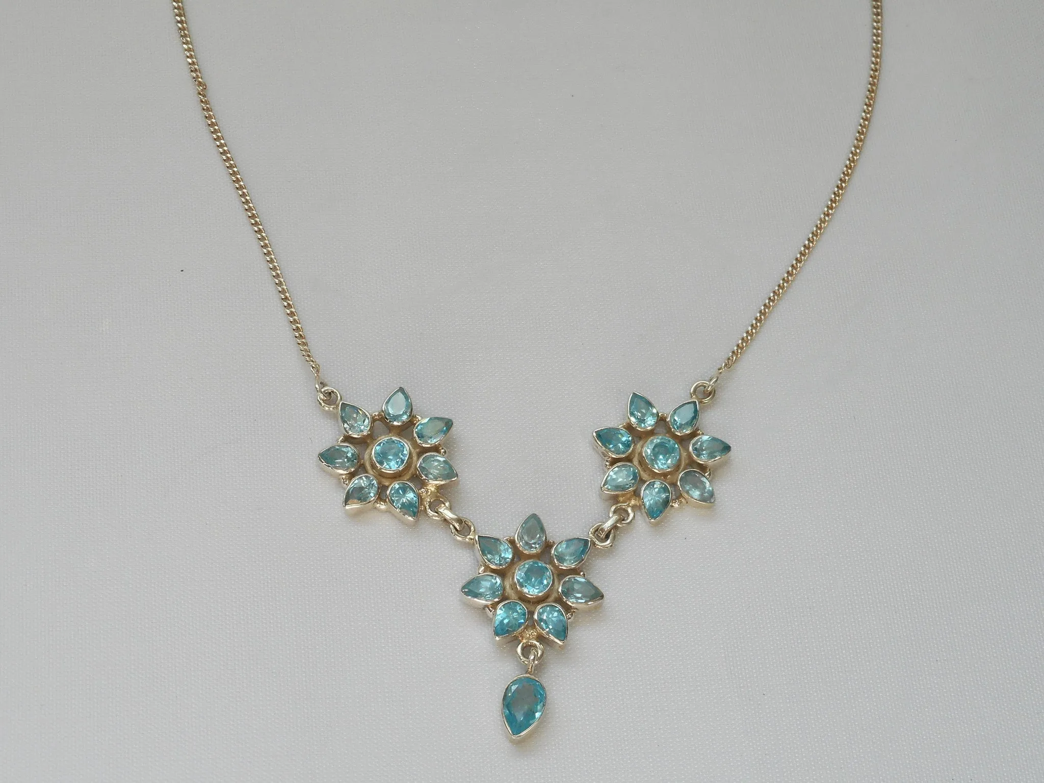 Delicate Blue Topaz Necklace 4