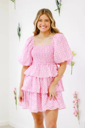 Delicate Flower Tiered Dress
