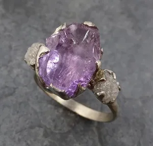 diamond amethyst ring purple gemstone recycled white gold wedding birthstone unique engagement statement ring Alternative Engagement